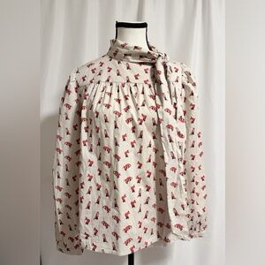 Vineyard Vines Fox Neck Tie Blouse XS